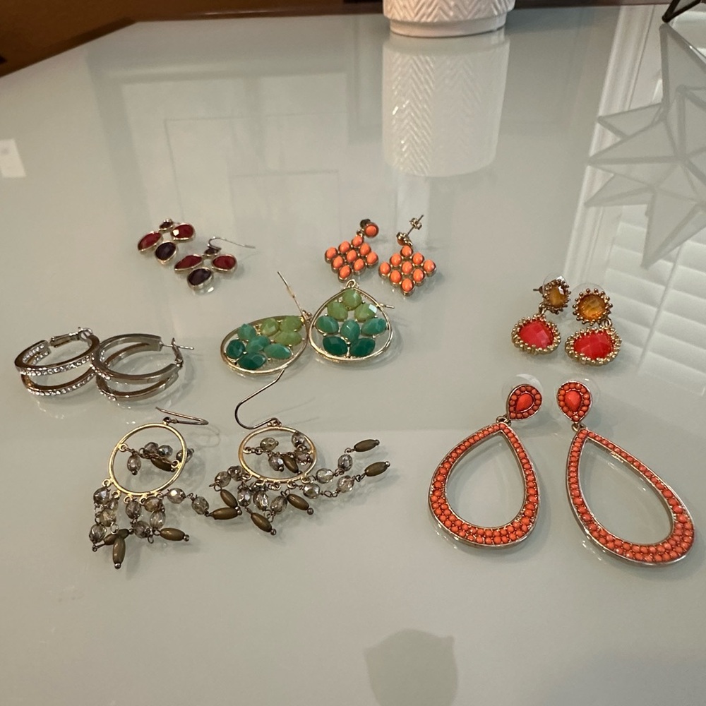 Seven pairs of earrings